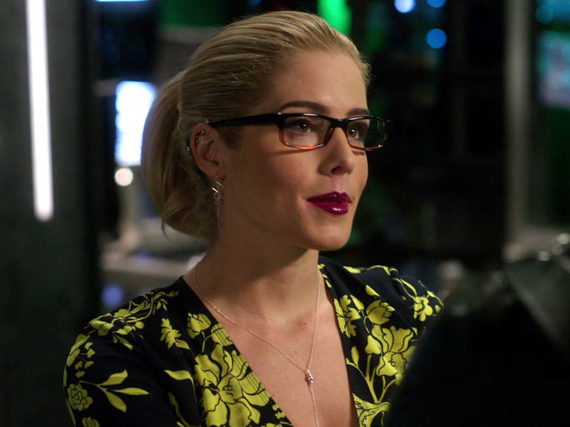 Felicity Smoak silver beaded lariat necklace seen on Arrow