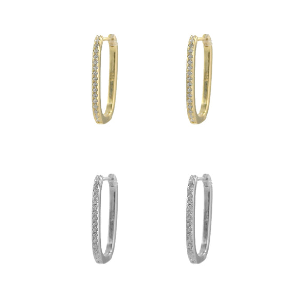 Skinny Micro Pave Hoop Earrings