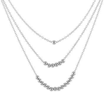 Basic Beaded Necklace - silver