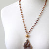 Agate slice necklace with citrines