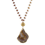 Agate Slice Necklace with Citrine