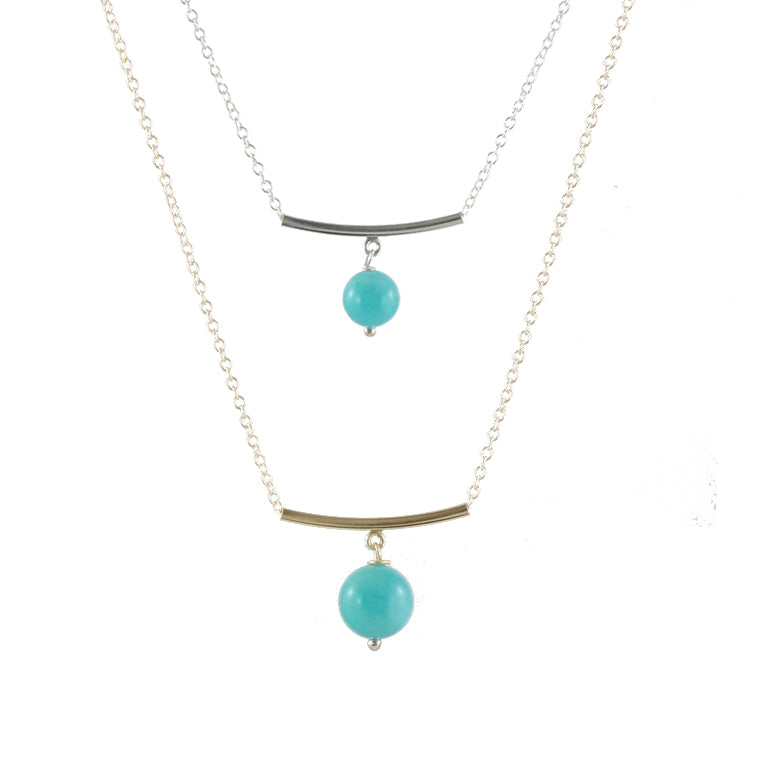 Amazonite ball bead necklace