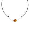 Amber and Leather Necklace