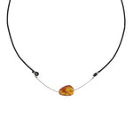 Amber and Leather Necklace