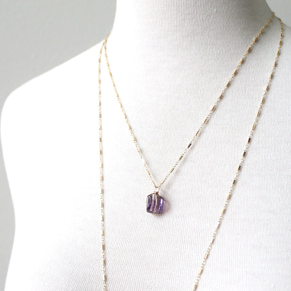 Layered Amethyst Nugget Necklaces