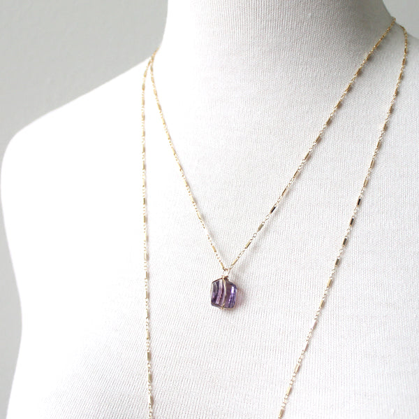 Amethyst chunk necklace