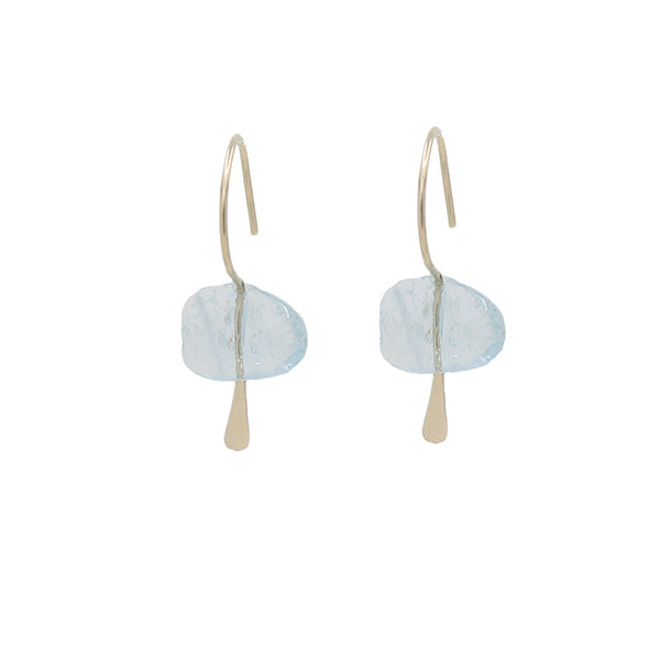 Aquamarine Huggie Earrings