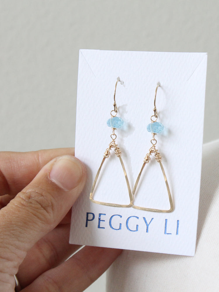 Felicity Smoak Aqua Triangle Earrings