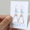 Aquamarine Triangle Earrings