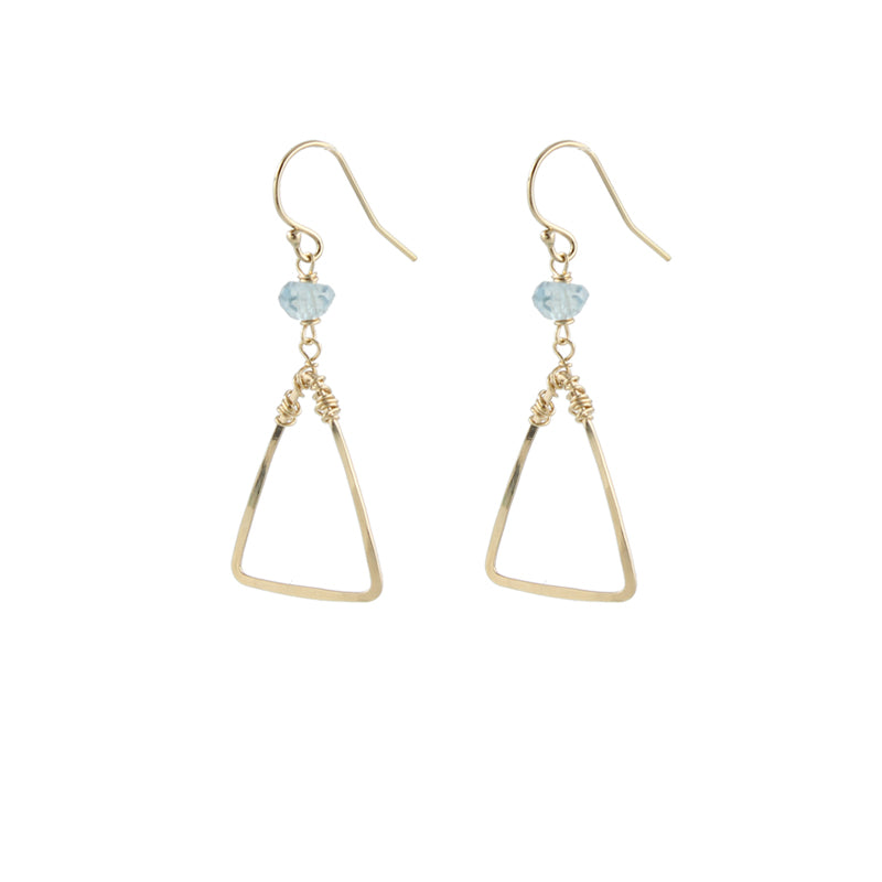 Aqua Triangle Earrings
