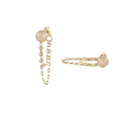 Rose Quartz Draped Earrings