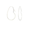 Bean hoop earring, silver