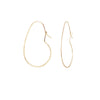 Bean hoop earring, gold