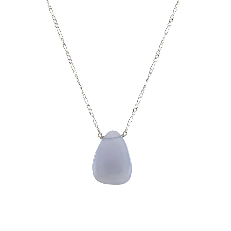 Blue Chalcedony Drop Necklace
