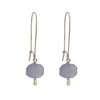 Blue chalcedony chunk earrings