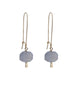 Blue chalcedony chunk earrings