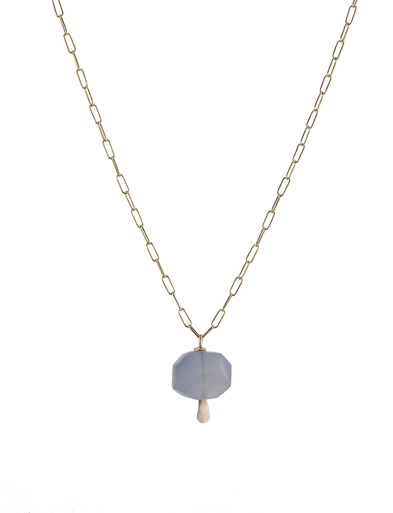 Blue Chalcedony Chunk Necklace