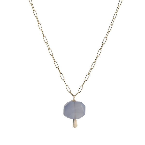 Blue Chalcedony Chunk Necklace