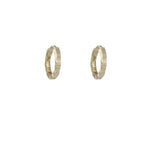 14k Gold Bold Cut Huggie Hoop Earrings
