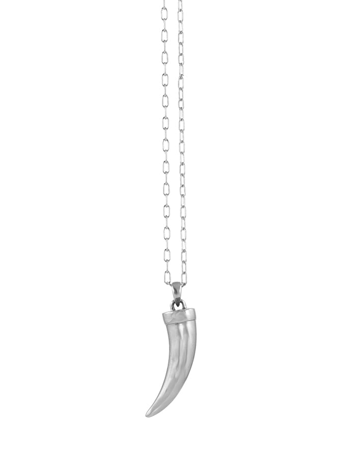 Sterling plate horn necklace