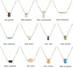 Birthstone gem necklaces, 14k gold-filled gems