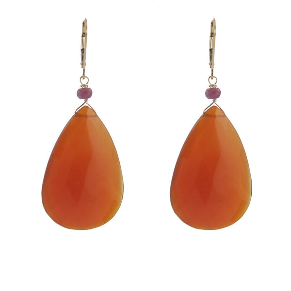 Carnelian teardrop earrings