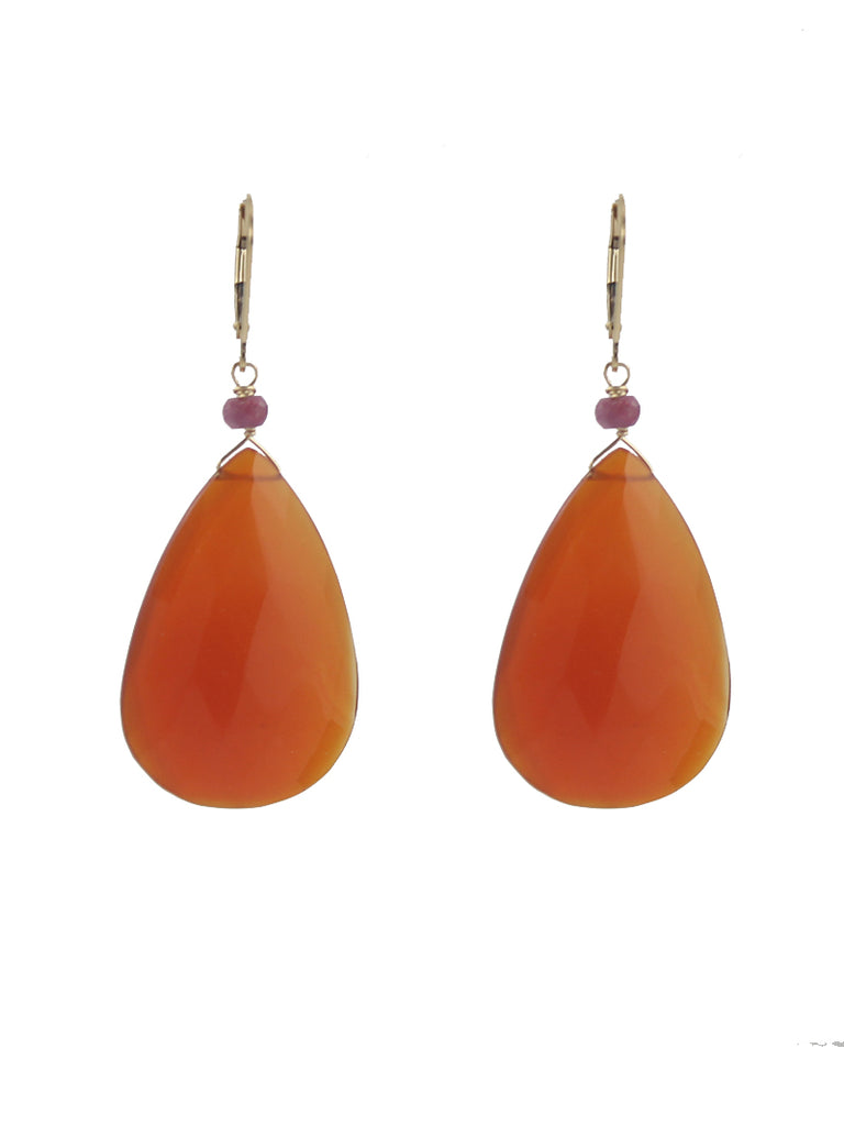 Carnelian teardrop earrings