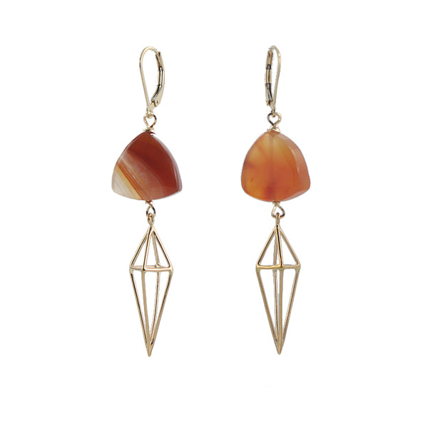 Carnelian Cage Earrings