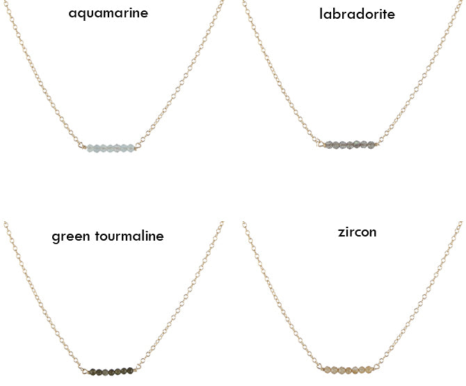 Caviar gem slice necklace length and colors