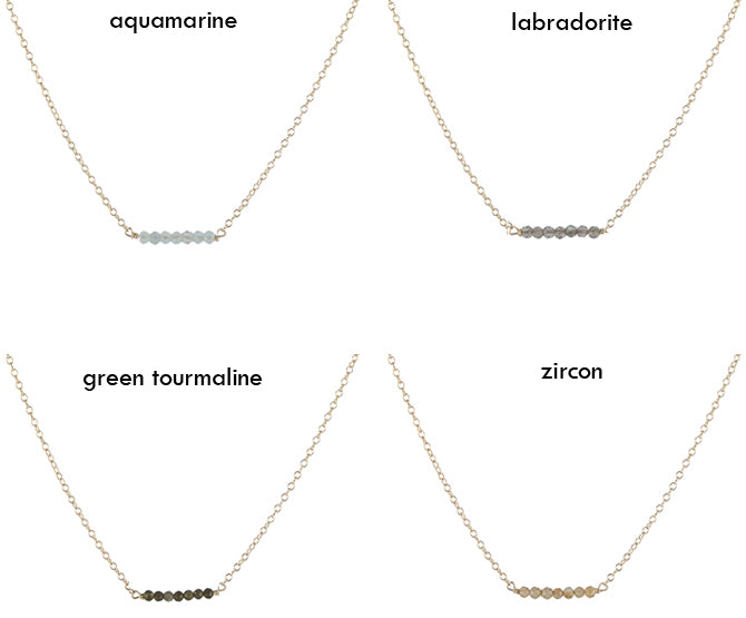 Caviar gem slice necklace colors