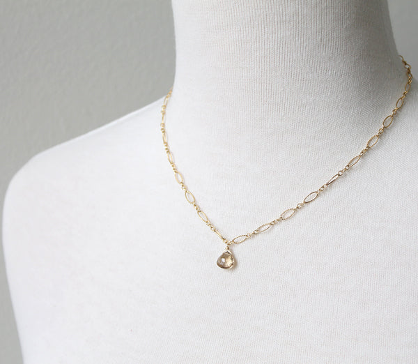 Iris West (Candice Patton) Champagne Citrine Necklace on The Flash by Peggy Li