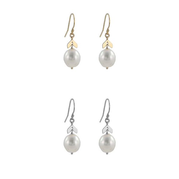 Chevron Pearl Earrings