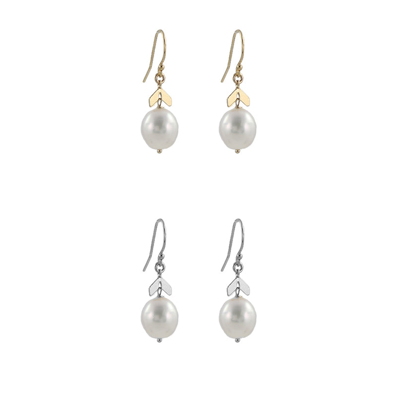 Chevron Pearl Earrings