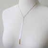 Chevron Lariat Necklace silver and gold