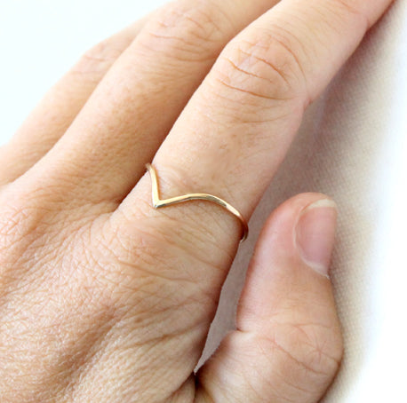 Handmade Chevron Ring in 14k gold-filled