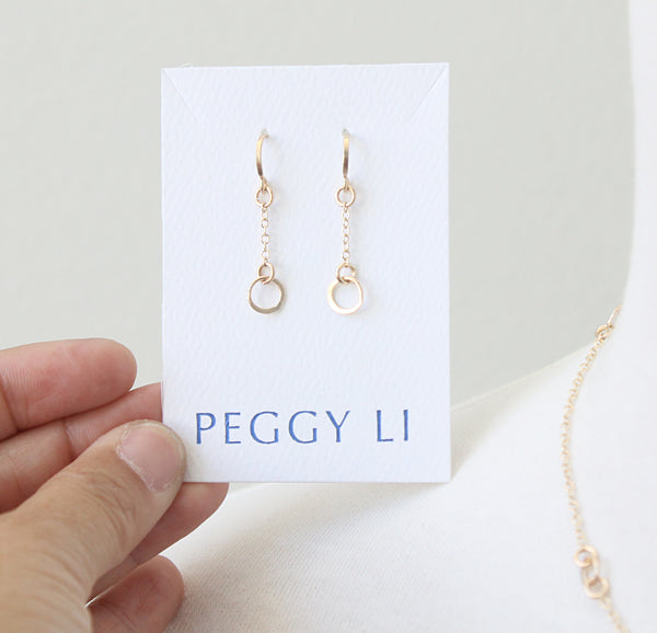 Floating Circles Earrings - delicate gold
