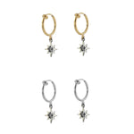Clipon hoop earrings with starlight charm