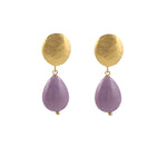 Orchid Stone Clip On Earrings