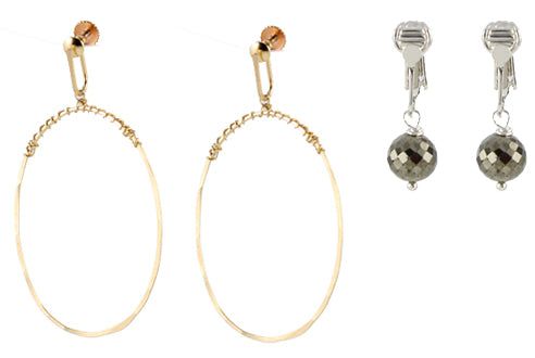 Earrings with clipon earring tops