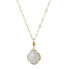 Clover Gemstone Necklace in moonstone