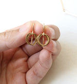 Small clustered circles gold earrings