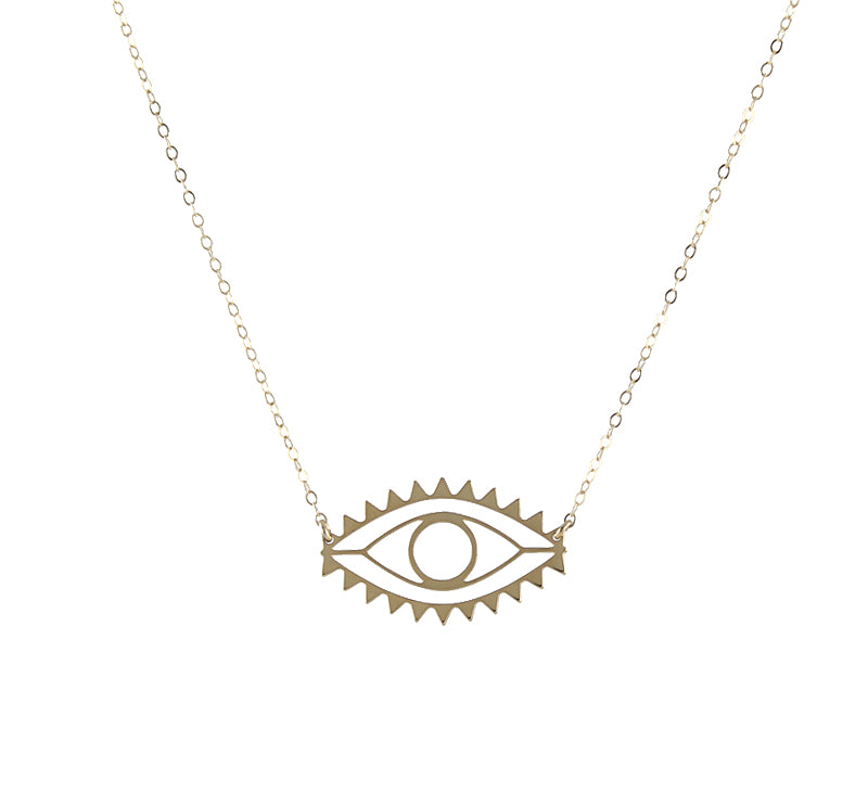 Evil Eye Cutout Necklace