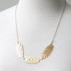 Fern Frond Necklace, gold plate