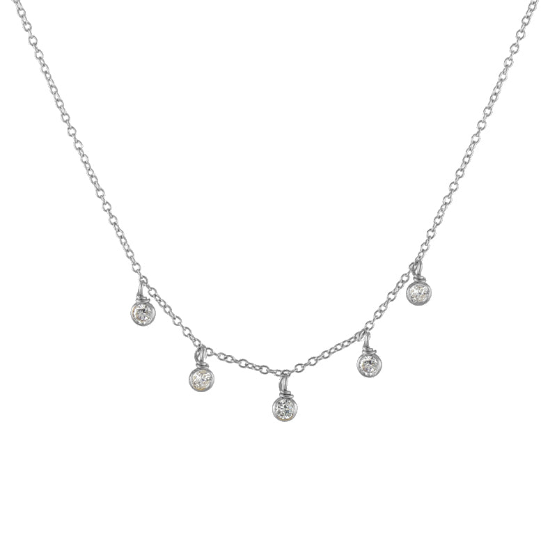 CZ Raindrops Necklace silver