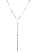Stick pearl lariat necklace