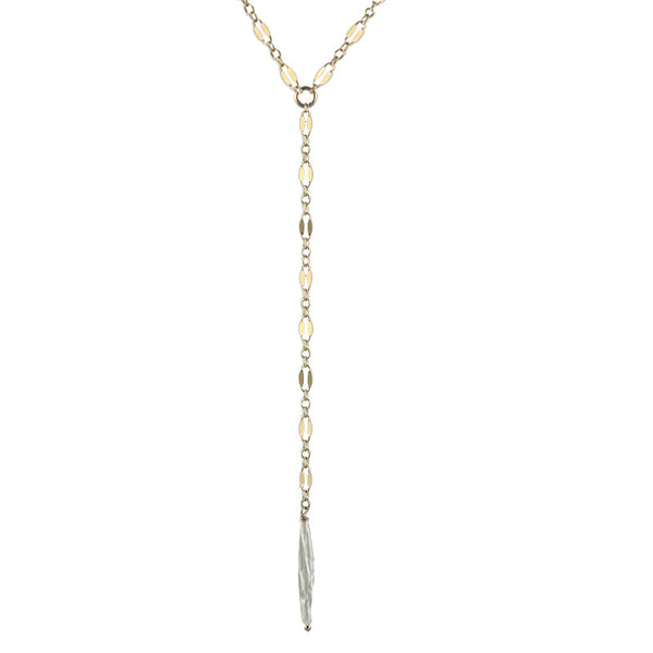 Stick pearl lariat necklace