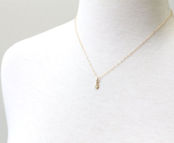 Diamond Clover Necklace - gold