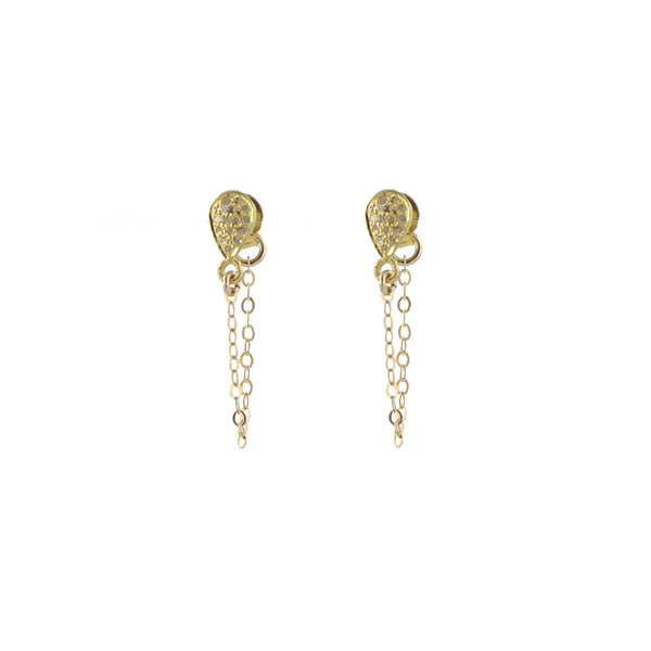 Pave Diamond Draped Earrings, gold