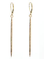 Diamond spike earrings, gold plate