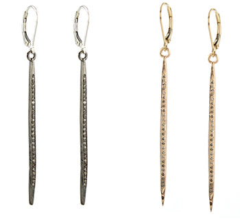 Long diamond spike earrings